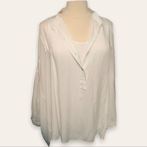 Button White Oversized shirt without collar